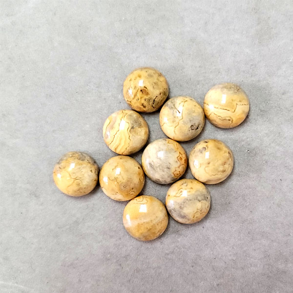 13MM ROUND CABOCHON CRAZY LACE AGATE (10 PCS/BAG)